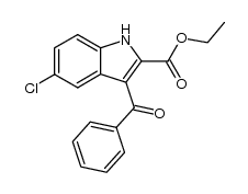 3-苯甲酰基-5-氯-1H-吲哚-2-羧酸乙酯 结构式