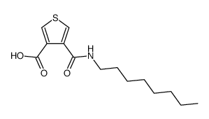 4-(辛基氨基甲酰基)噻吩-3-羧酸 结构式
