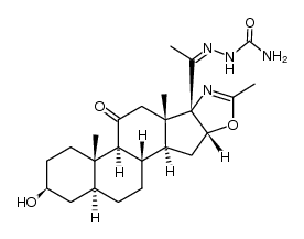 5'βH-5α-Pregnano[17,16-d]oxazole-11,20-dione, 3β-hydroxy-2'-methyl-, 20-semicarbazone (8CI) 结构式