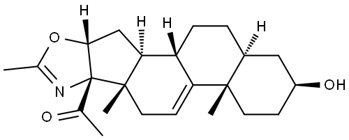 3-羟基-2'-甲基-(3β,5α,16β)-5'H-孕甾-9(11)-烯并[17,16-d]恶唑-20-酮 结构式
