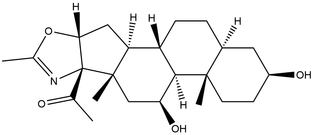 5'βH-5α-孕甾[17,16-d]恶唑-20-酮, 3β,11β-二羟基-2'-甲基- 结构式