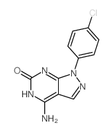 4-氨基-1-(4-氯苯基)-1,7-二氢-6H-吡唑并[3,4-d]嘧啶-6-酮 结构式