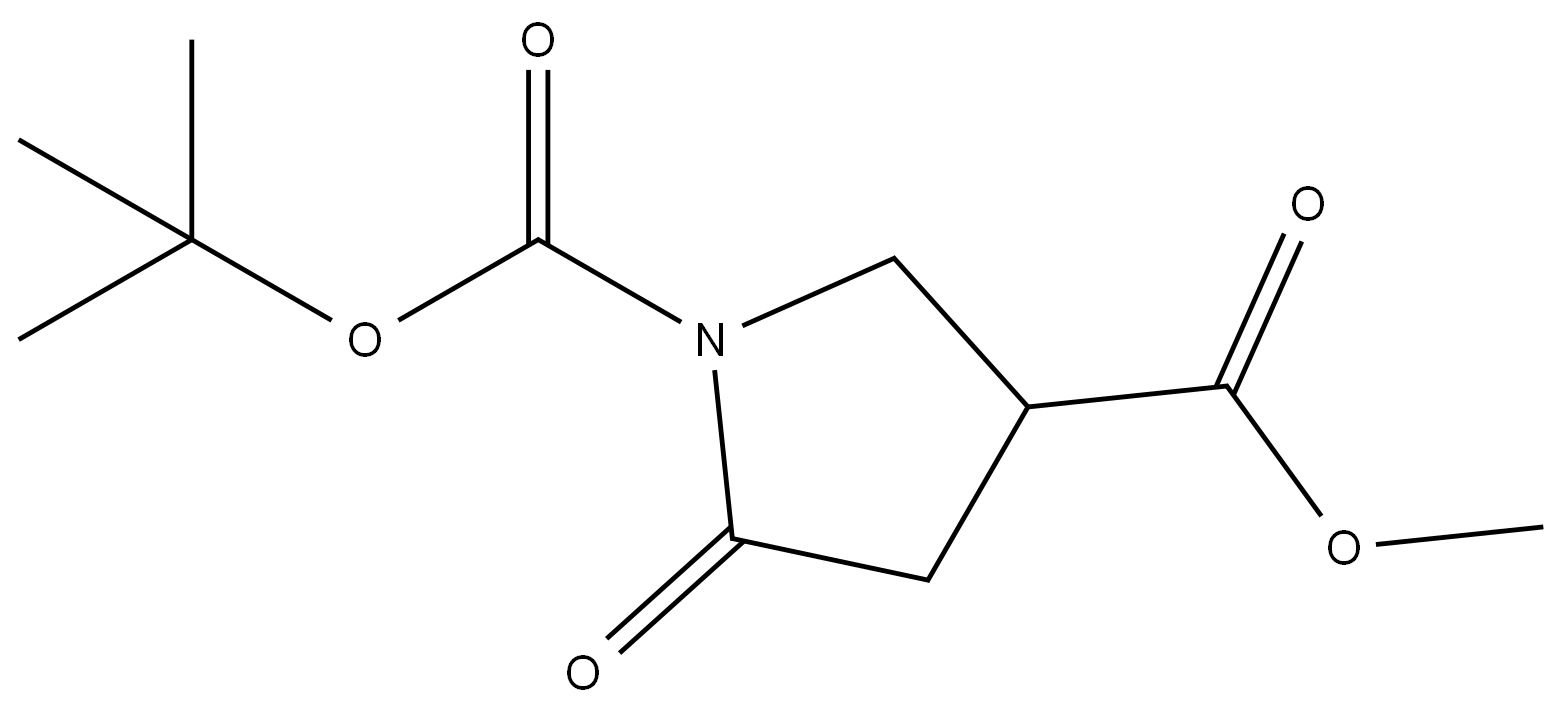 1-叔丁基3-甲基5-氧吡咯烷-1,3-二甲酸酯 结构式