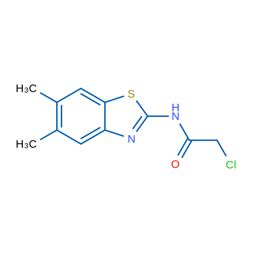 2-氯-N-(5,6-二甲基苯并[d]噻唑-2-基)乙酰胺 结构式