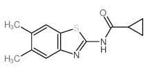 N-(5,6-二甲基-2-苯并噻唑基)环丙烷甲酰胺 结构式