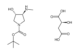 (3S,4S)-3-羟基-4-(甲基氨基)吡咯烷-1-羧酸叔丁酯(S)-2-羟基琥珀酸盐 结构式