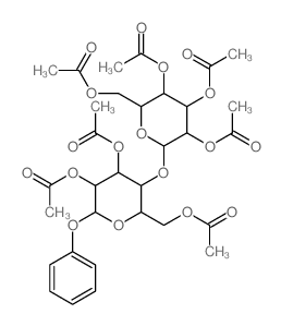 苯基4-O-(2,3,4,6-四-O-乙酰基-α-D-吡喃葡萄糖基)-β-D-吡喃葡萄糖苷 三乙酸酯 结构式