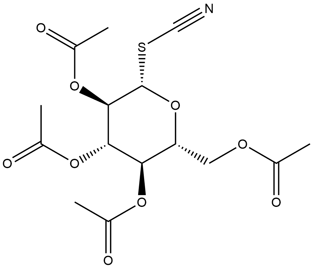 1-氰酸根-1-硫代-2,3,4,6-四-O-乙酰基-β-D-吡喃葡萄糖 结构式