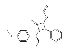 2-Azetidinone, 3-(acetyloxy)-1-[(1S)-1-(4-methoxyphenyl)propyl]-4-phenyl-, (3R,4S)- 结构式