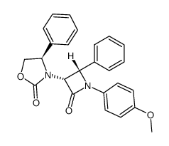 2-Oxazolidinone, 3-[(3R,4S)-1-(4-methoxyphenyl)-2-oxo-4-phenyl-3-azetidinyl]-4-phenyl-, (4R)- 结构式