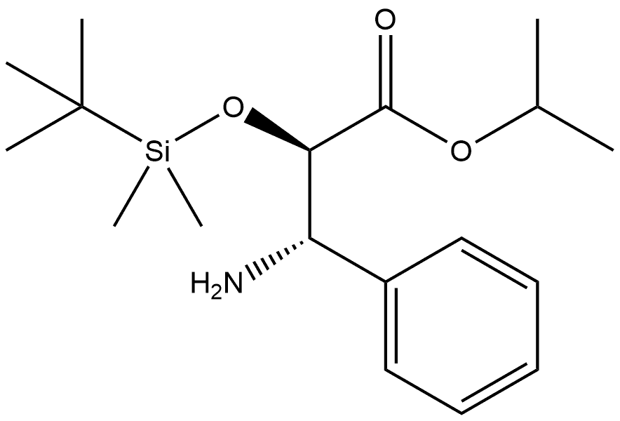 Benzenepropanoic acid, β-amino-α-[[(1,1-dimethylethyl)dimethylsilyl]oxy]-, 1-methylethyl ester, (αR,βS)- 结构式
