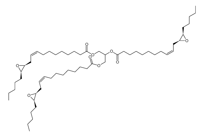 9-Undecenoic acid, 11-(2S,3R)-3-pentyloxiranyl-, 1,2,3-propanetriyl ester, (9Z,9Z,9Z)- 结构式
