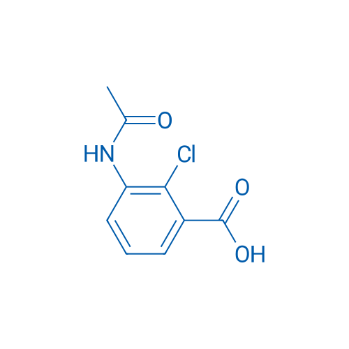 3-乙酰氨基-2-氯苯甲酸 结构式