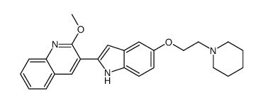 2-methoxy-3-[5-[2-(1-piperidinyl)ethoxy]-1H-indol-2-yl]Quinoline 结构式