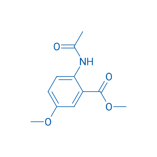5-甲氧基-N-乙酰基氨基苯甲酸甲酯 结构式