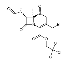5-Thia-1-azabicyclo[4.2.0]oct-2-ene-2-carboxylic acid, 3-(bromomethyl)-7-(formylamino)-8-oxo-, 2,2,2-trichloroethyl ester, 5-oxide, [5S-(5α,6β,7α)]- (9CI) 结构式