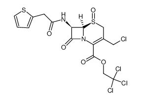 5-Thia-1-azabicyclo[4.2.0]oct-2-ene-2-carboxylic acid, 3-(chloromethyl)-8-oxo-7-[(2-thienylacetyl)amino]-, 2,2,2-trichloroethyl ester, 5-oxide, [5S-(5α,6β,7α)]- (9CI) 结构式