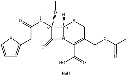 7α-甲氧基头孢噻吩单钠盐 结构式