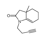 1-(3-丁炔基)-3a-甲基-1,3,3a,4,5,6-六氢-2H-吲哚-2-酮 结构式