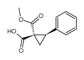 (1S-反式)-2-苯基环丙烷-1,1-二羧酸单甲酯 结构式