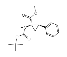 Cyclopropanecarboxylic acid, 1-[[(1,1-dimethylethoxy)carbonyl]amino]-2-phenyl-, methyl ester, (1R,2R)- 结构式