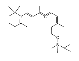 Silane, (1,1-dimethylethyl)[[3,7-dimethyl-9-(2,6,6-trimethyl-1-cyclohexen-1-yl)-3,5,6,8-nonatetraenyl]oxy]dimethyl-, (E,Z)- (9CI) 结构式