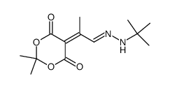 Propanal, 2-(2,2-dimethyl-4,6-dioxo-1,3-dioxan-5-ylidene)-, 1-[(1,1-dimethylethyl)hydrazone] (9CI) 结构式