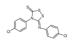 4-(4-氯苯基)-5-[(4-氯苯基)亚氨基]-1,2,4-二噻唑烷-3-硫酮 结构式