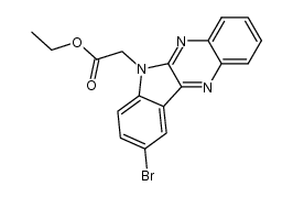 ethyl 2-(9-bromoindolo[3,2-b]quinoxalin-6-yl)acetate 结构式