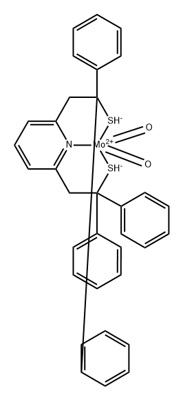 二氧代[α,α,α',α'-四苯基-2,6-吡啶二乙硫醇根合(2-)-κN1,κS2,κS6]合钼(TB-5-11)- 结构式