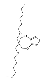 3,3-双((己基氧基)甲基)-3,4-二氢-2H-噻吩并[3,4-B][1,4]二氧杂环丙烷 结构式