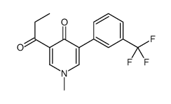 1-甲基-3-(1-氧代丙基)-5-(3-(三氟甲基)苯基)-4(1H)-吡啶酮 结构式