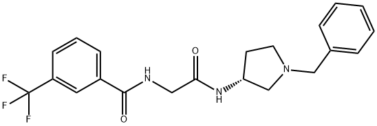 (R)-N-(2-((1-苄基吡咯-3-基)氨基)-2-氧乙基)-3-(三氟甲基)苯甲酰胺 结构式