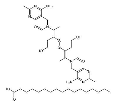 Heptadecanoic acid, compd. with (Z,Z)-N,N'-[dithiobis[2-(2-hydroxyethyl)-1-methyl-2,1-ethenediyl]]bis[N-[(4-amino-2-methyl-5-pyrimidinyl)methyl]formamide] (6:1) (9CI) 结构式