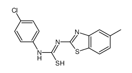 N-(4-氯苯基)-N'-(5-甲基-2-苯并噻唑基)硫脲 结构式