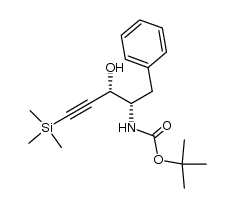 Carbamic acid, [(1S,2S)-2-hydroxy-1-(phenylmethyl)-4-(trimethylsilyl)-3-butynyl]-, 1,1-dimethylethyl ester (9CI) 结构式