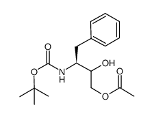 Carbamic acid, N-[(1S)-3-(acetyloxy)-2-hydroxy-1-(phenylmethyl)propyl]-, 1,1-dimethylethyl ester 结构式