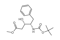 L-threo-Pentonic acid, 2,4,5-trideoxy-4-[[(1,1-dimethylethoxy)carbonyl]amino]-5-phenyl-, methyl ester 结构式