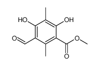 3-Formyl-4,6-dihydroxy-2,5-dimethylbenzoic acid methyl ester 结构式
