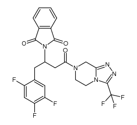 1H-Isoindole-1,3(2H)-dione, 2-[3-[5,6-dihydro-3-(trifluoromethyl)-1,2,4-triazolo[4,3-a]pyrazin-7(8H)-yl]-3-oxo-1-[(2,4,5-trifluorophenyl)methyl]propyl]- 结构式