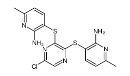 2-氨基吡啶,3,3'-[(5-氯-2,3-吡嗪二基)双(硫代)]双[6-甲基-] 结构式