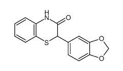 2-(1,3-苯并二氧杂环戊烯-5-基)-2H-1,4-苯并噻嗪-3(4H)-酮 结构式