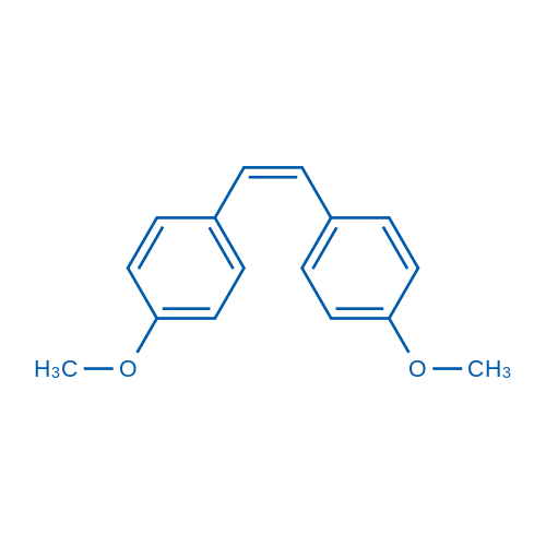 顺-1,2-双(4-甲氧基苯基)乙烯 结构式