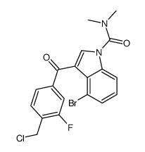 4-溴-3-[4-(氯甲基)-3-氟苯甲酰基]-N,N-二甲基-1H-吲哚-1-羧酰胺 结构式