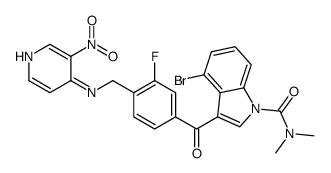 4-bromo-3-[[3-fluoro-4-[[(3-nitro-4-pyridinyl)amino]methyl]phenyl]-oxomethyl]-N,N-dimethyl-1-indolecarboxamide 结构式