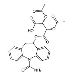 (2R,3R)-2,3-Bis(acetyloxy)butanedioic Acid Mono[(10S)-5-(aminocarbonyl)-10,11-dihydro-5H-dibenz[b,f]azepin-10-yl] Ester 结构式