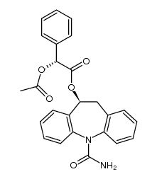 Benzeneacetic acid, α-(acetyloxy)-, (10S)-5-(aminocarbonyl)-10,11-dihydro-5H-dibenz[b,f]azepin-10-yl ester, (αR)- 结构式