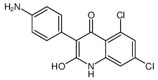3-(4-氨基苯基)-5,7-二氯-4-羟基-1H-喹啉-2-酮 结构式