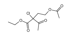 Butanoic acid, 2-[2-(acetyloxy)ethyl]-2-chloro-3-oxo-, ethyl ester 结构式