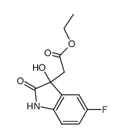 1H-Indole-3-acetic acid, 5-fluoro-2,3-dihydro-3-hydroxy-2-oxo-, ethyl ester 结构式